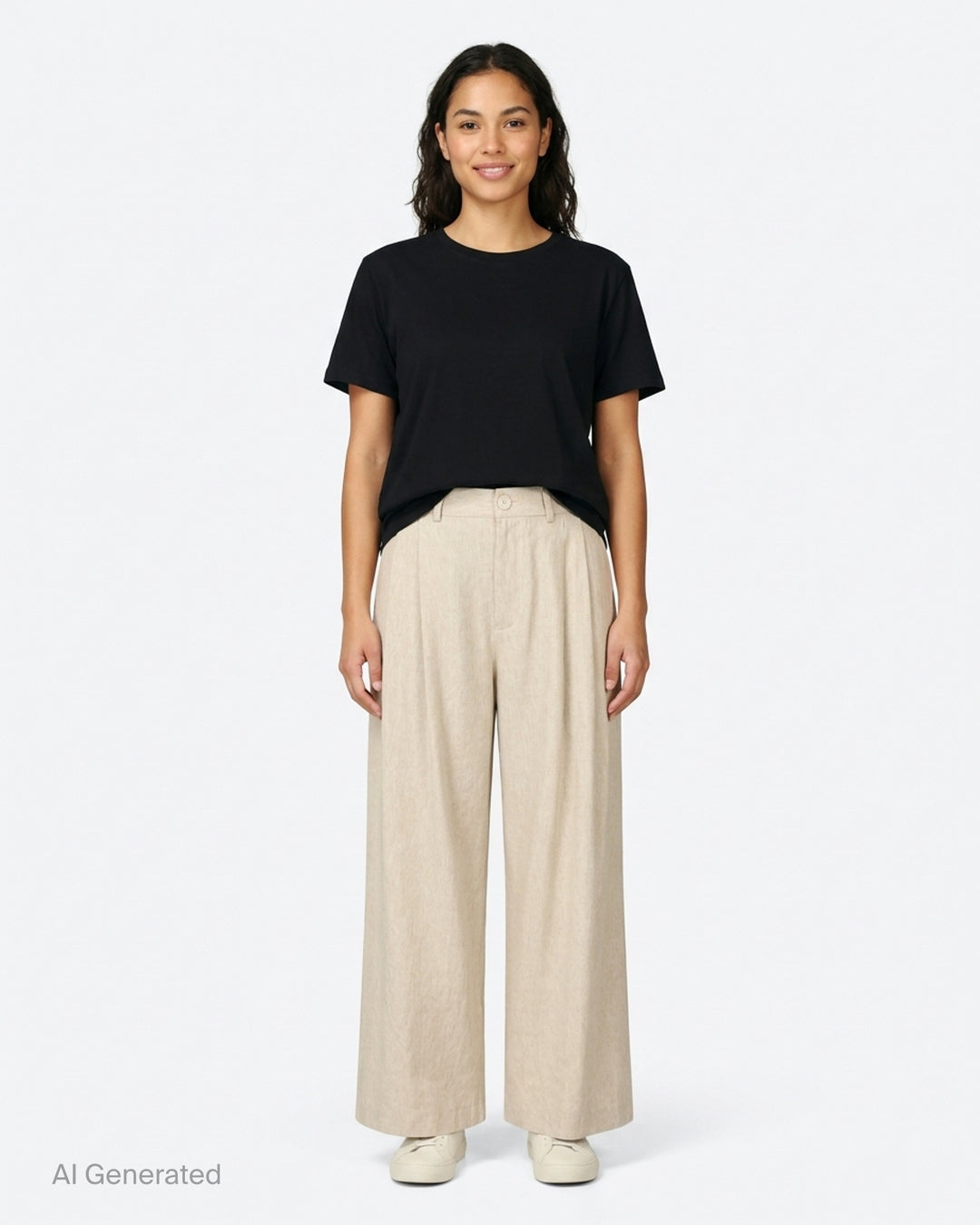 Lauren Manoogian Soft Trousers in charcoal with front pleats, high waist and wide cropped leg, shown flat from the front - front