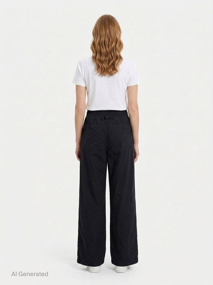 Poplin Wide Leg Pants | Lee Mathews | Club21 - back