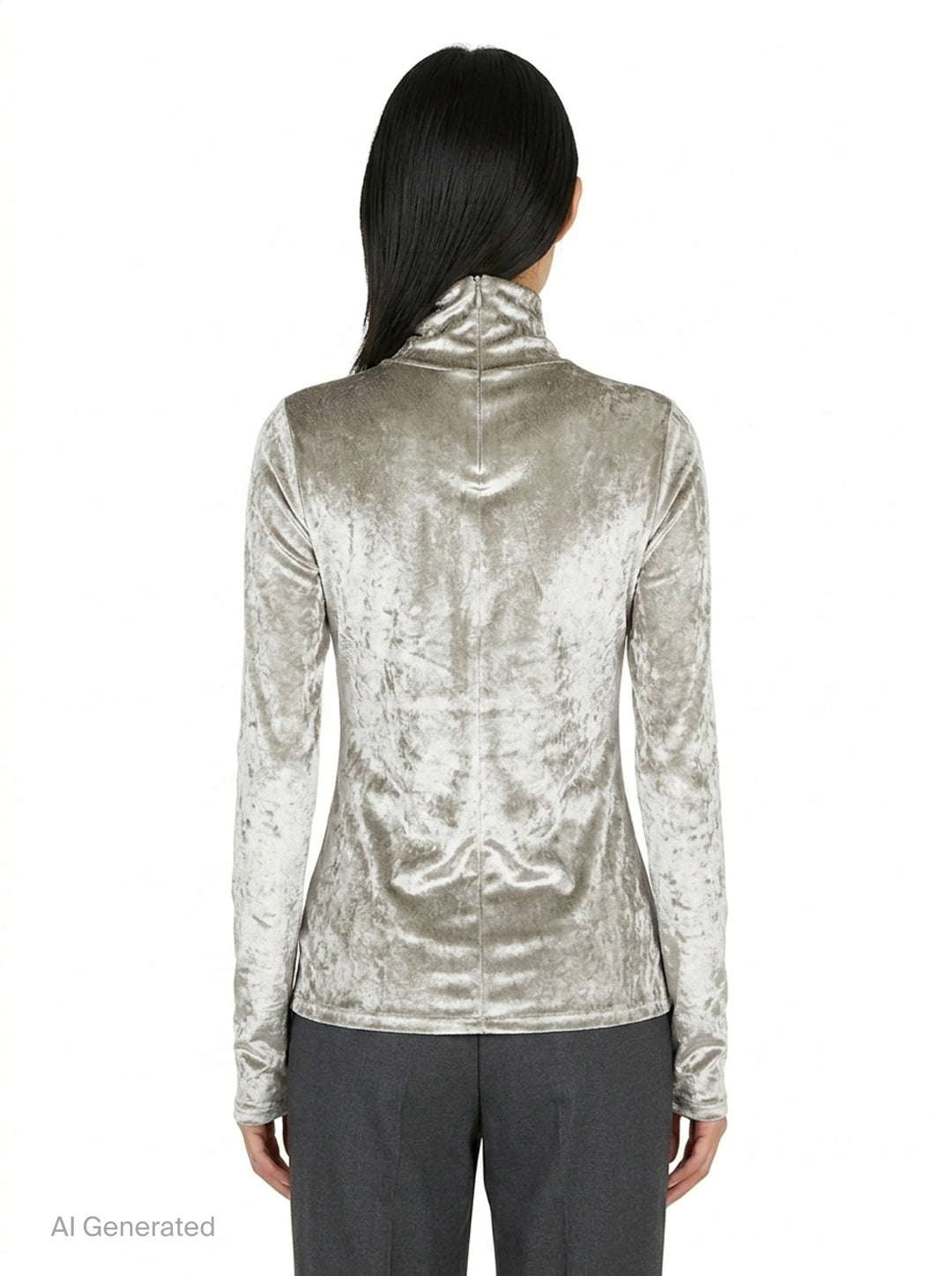 Fitted High Neck Velvet Top | Lemaire | Club21 - back