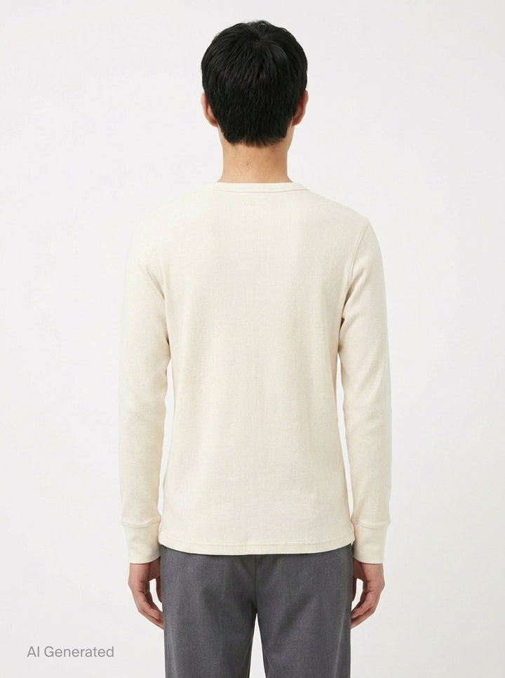 Long Sleeve Henley Tee | Lemaire | Club21 - back
