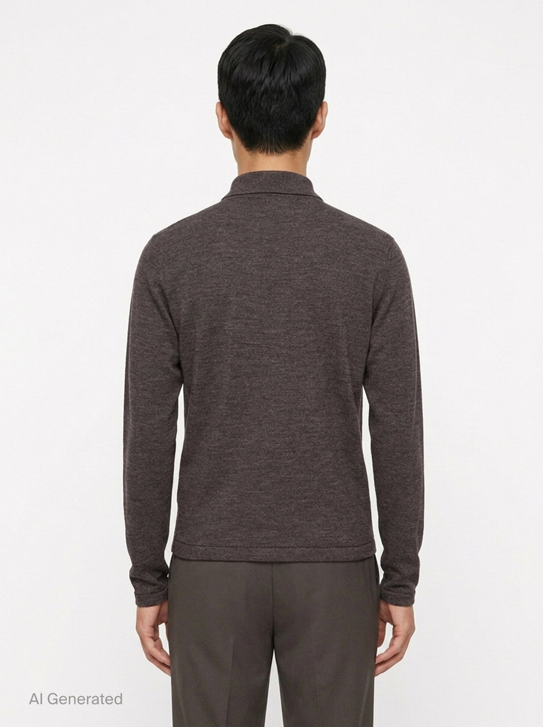 Long Sleeve Knitted Polo Top | Lemaire | Club21 - back