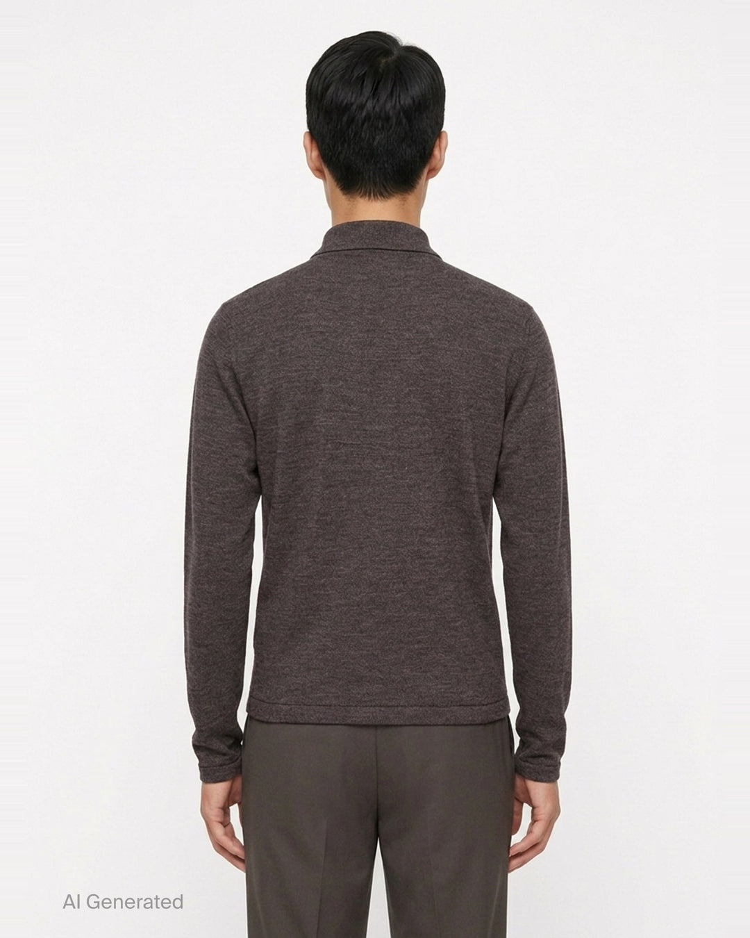 Long Sleeve Knitted Polo Top | Lemaire | Club21 - back