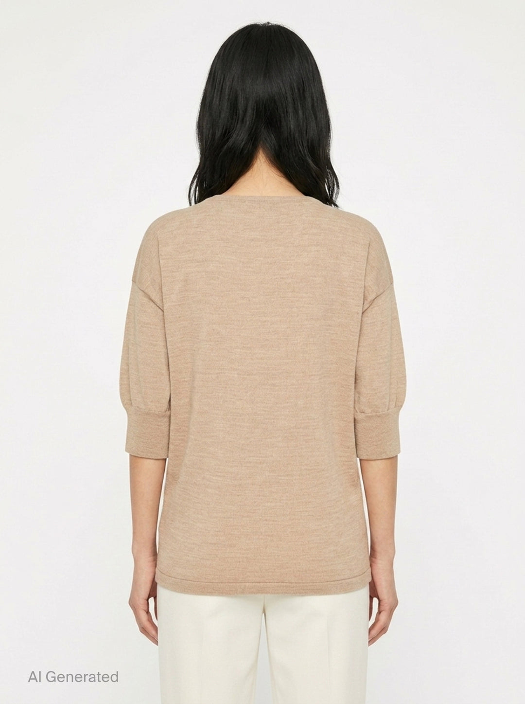 Short Sleeve Fine Knit Sweater | Lemaire | Club21 - back