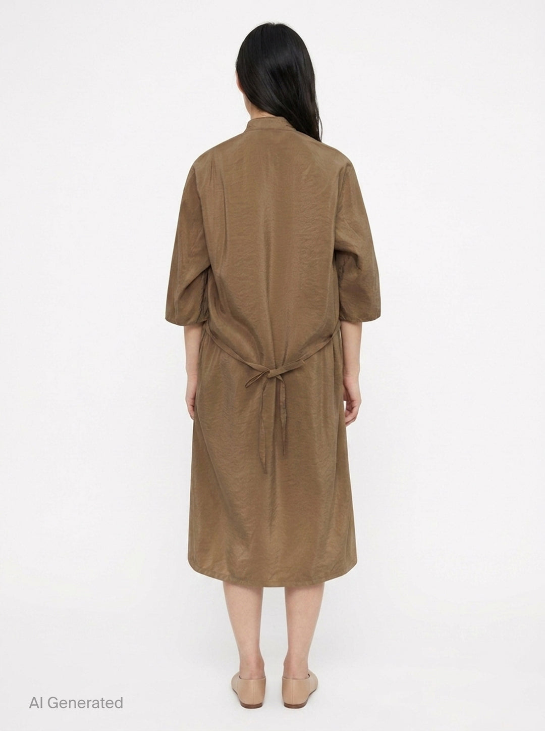 Soft Collar Dry Silk Dress | Lemaire | Club21 - back