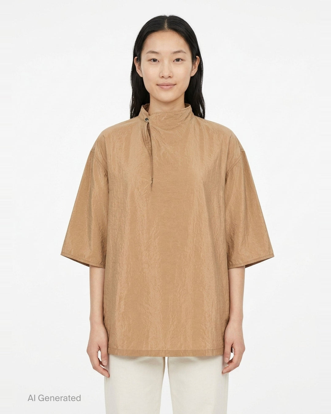 Soft Collar Dry Silk Top | Lemaire | Club21 - front