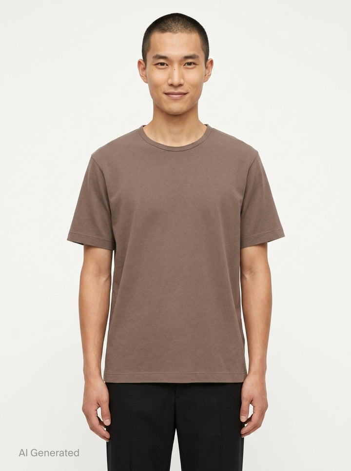 U-Neck Rib Jersey Tee | Lemaire | Club21 - front