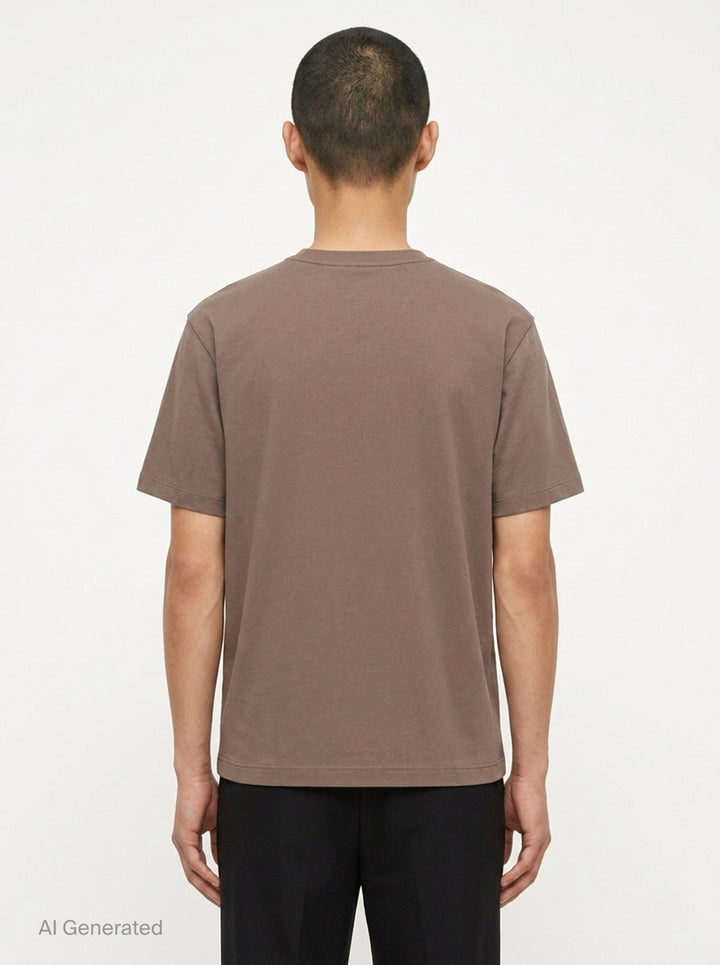 U-Neck Rib Jersey Tee | Lemaire | Club21 - back