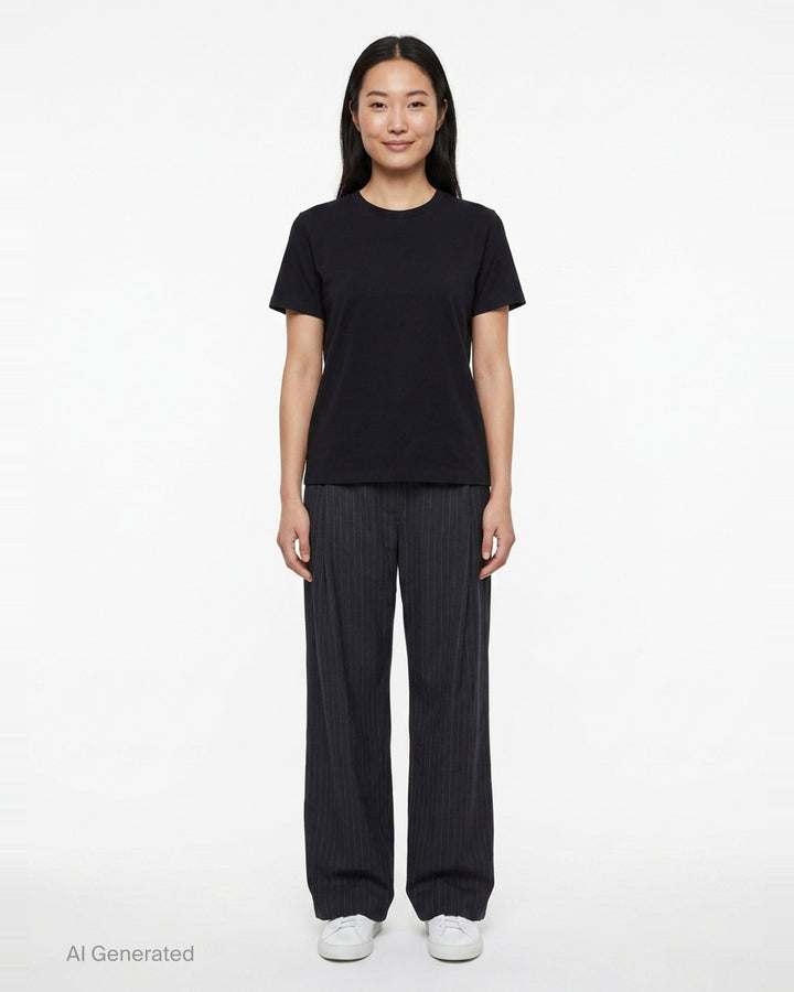 Pinstripe Frayed Edge Pants | Litkovska | Club21 - front