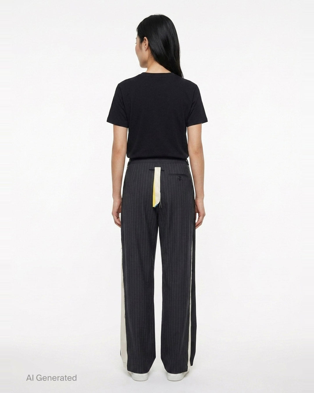 Pinstripe Frayed Edge Pants | Litkovska | Club21 - back
