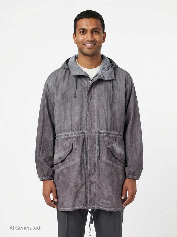 Treated Cotton Nylon Parka Coat | Maison Margiela | Club21 - front