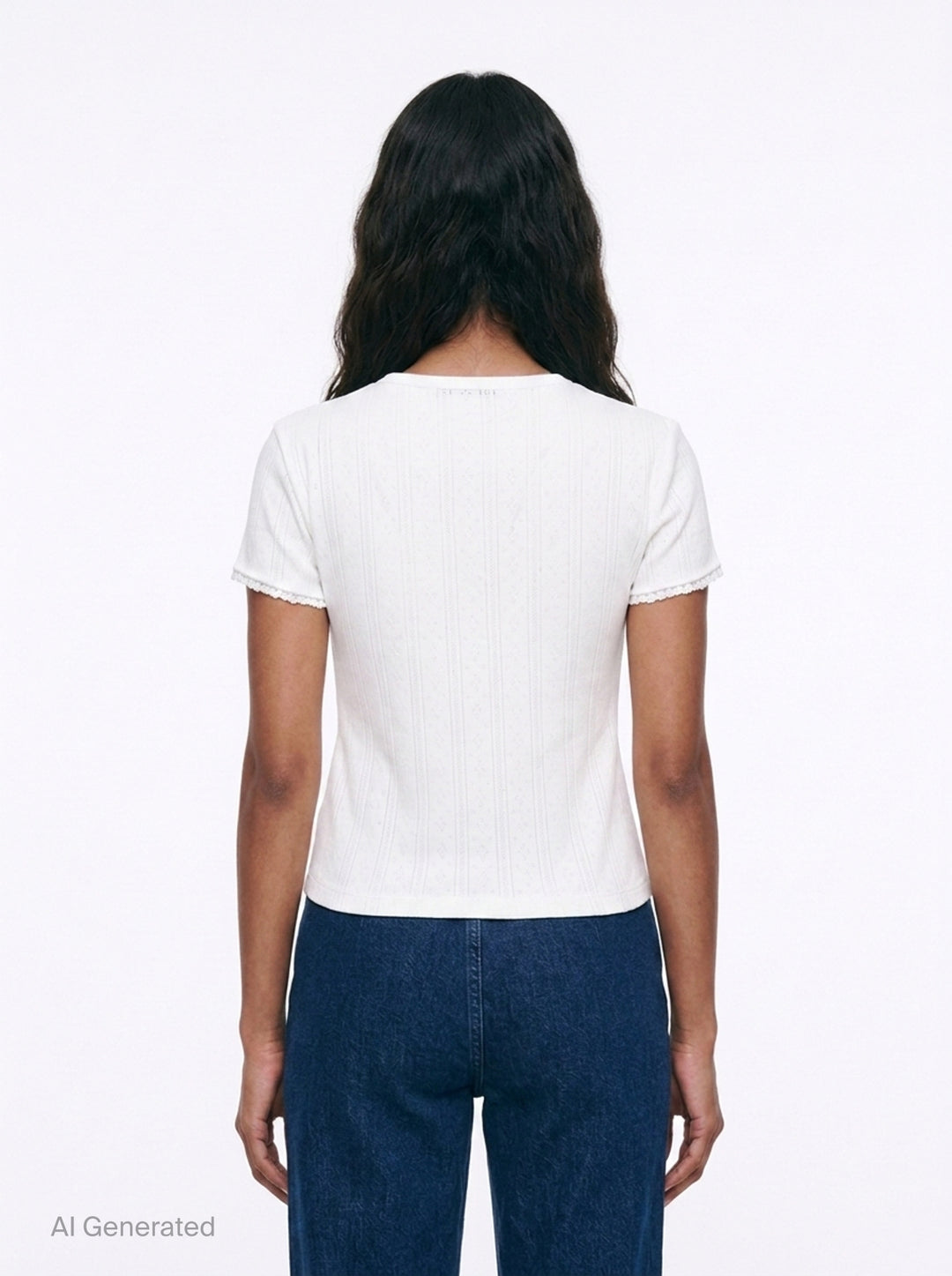 Eyelet Floral Slim Fit Tee | Mardi Mercredi | Club21 - back