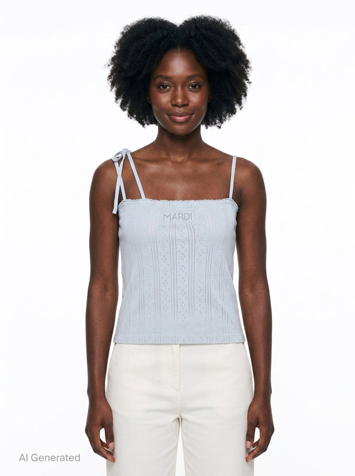 Eyelet Ribbon Detail Cami | Mardi Mercredi | Club21 - front