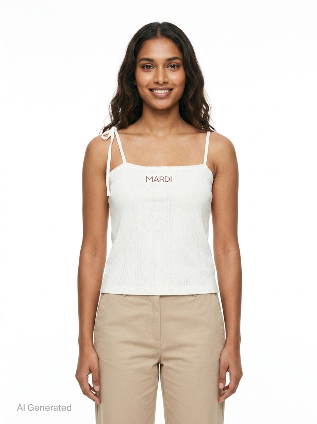 Eyelet Ribbon Detail Camisole | Mardi Mercredi | Club21 - front