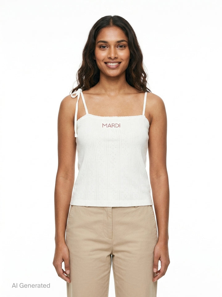 Eyelet Ribbon Detail Camisole | Mardi Mercredi | Club21 - front