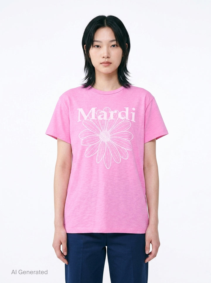 Flower Mardi Slub Cotton Tee | Mardi Mercredi | Club21 - front