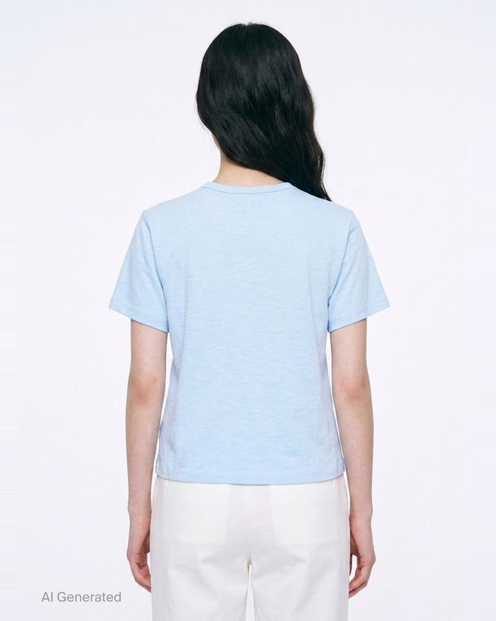 Flower Slim Slub Cotton Tee | Mardi Mercredi | Club21 - back