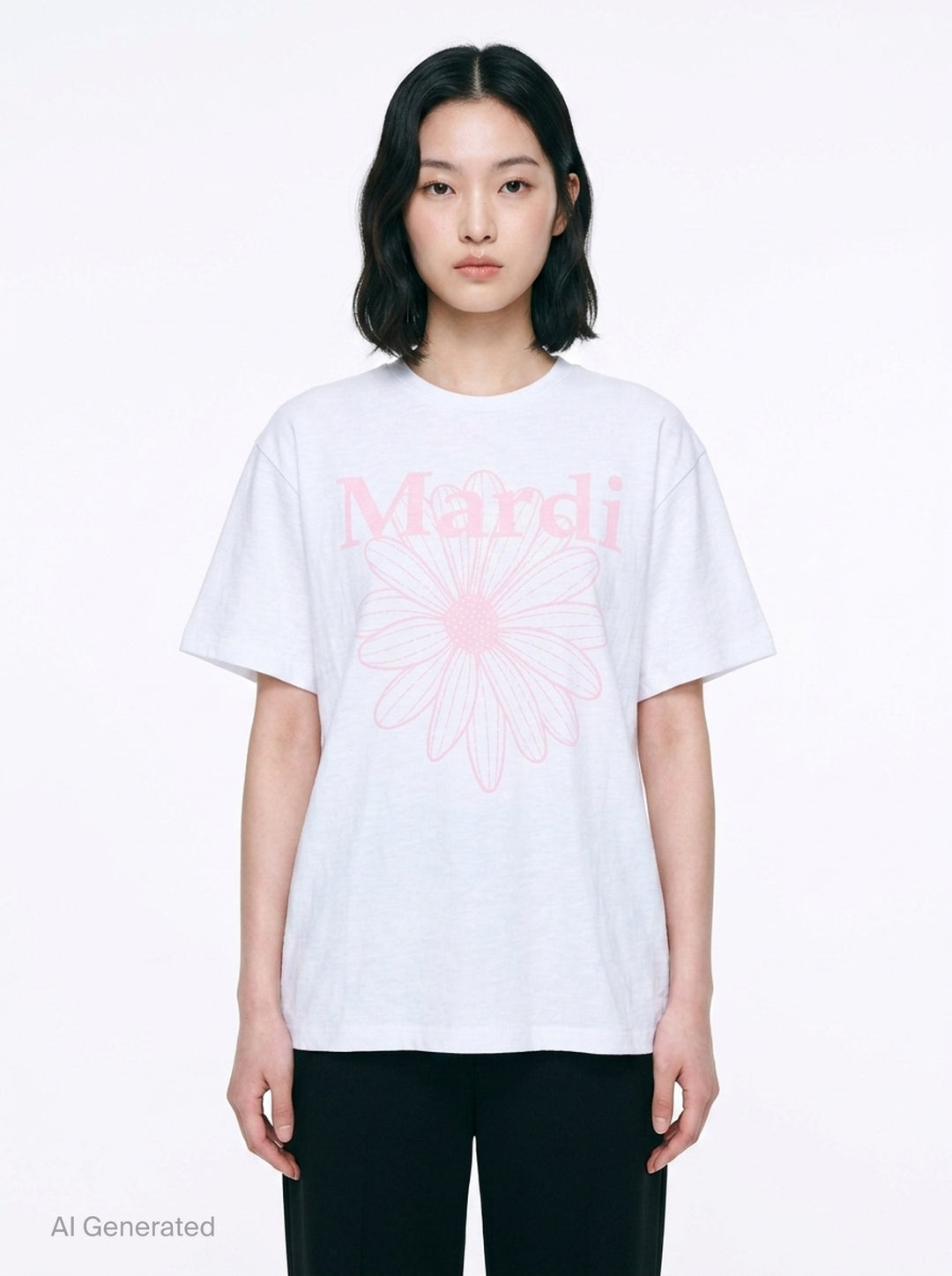 Flowermardi Slub Cotton Tee | Mardi Mercredi | Club21 - front
