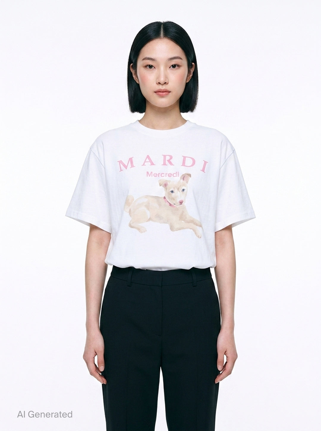 Puppy Graphic Oversized Tee | Mardi Mercredi | Club21 - front