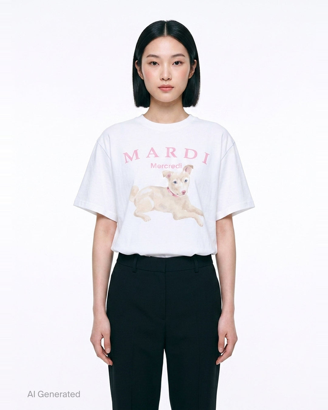 Puppy Graphic Oversized Tee | Mardi Mercredi | Club21 - front