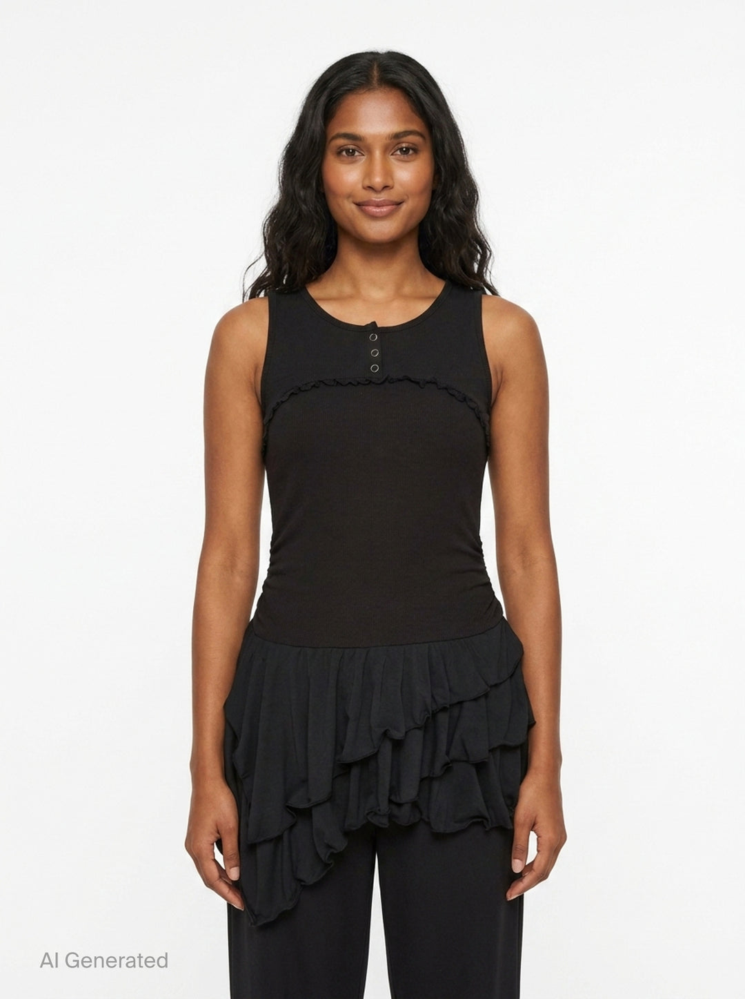 Sleeveless Layered Ruffle Mini Dress | Mardi Mercredi | Club21 - front