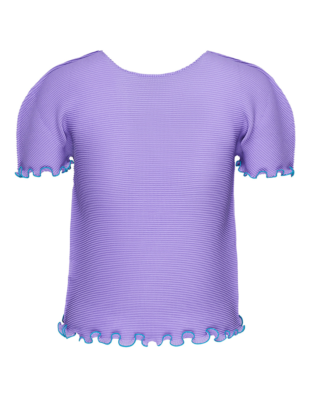 me ISSEY MIYAKE Mellow Stretch Pleats Round Neck Top Light Purple 2