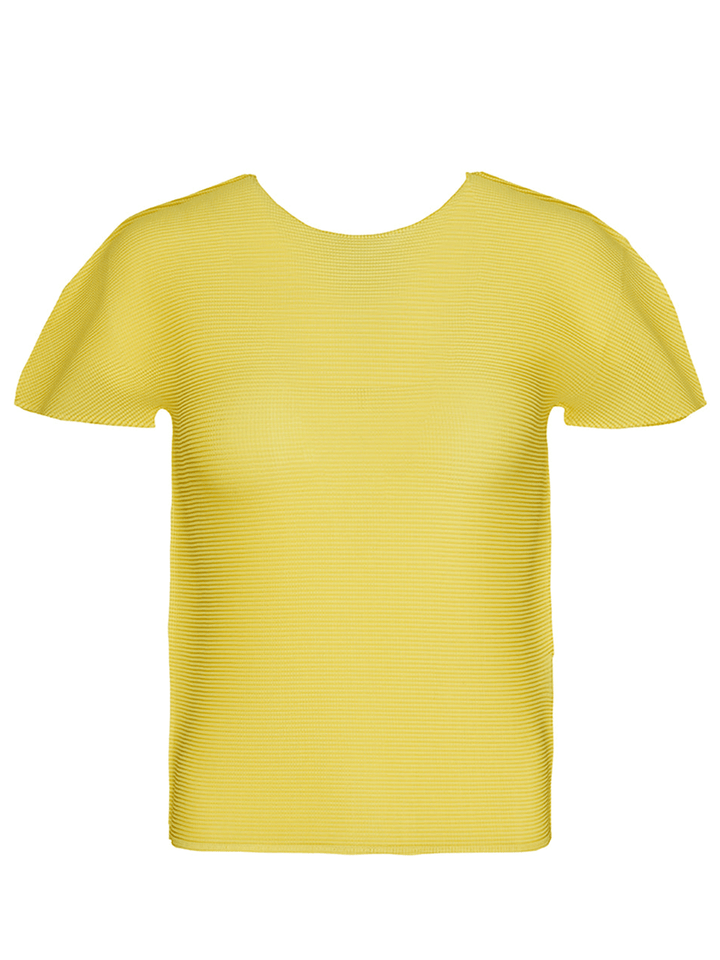 me ISSEY MIYAKE Stretch Pleats Top Yellow 1