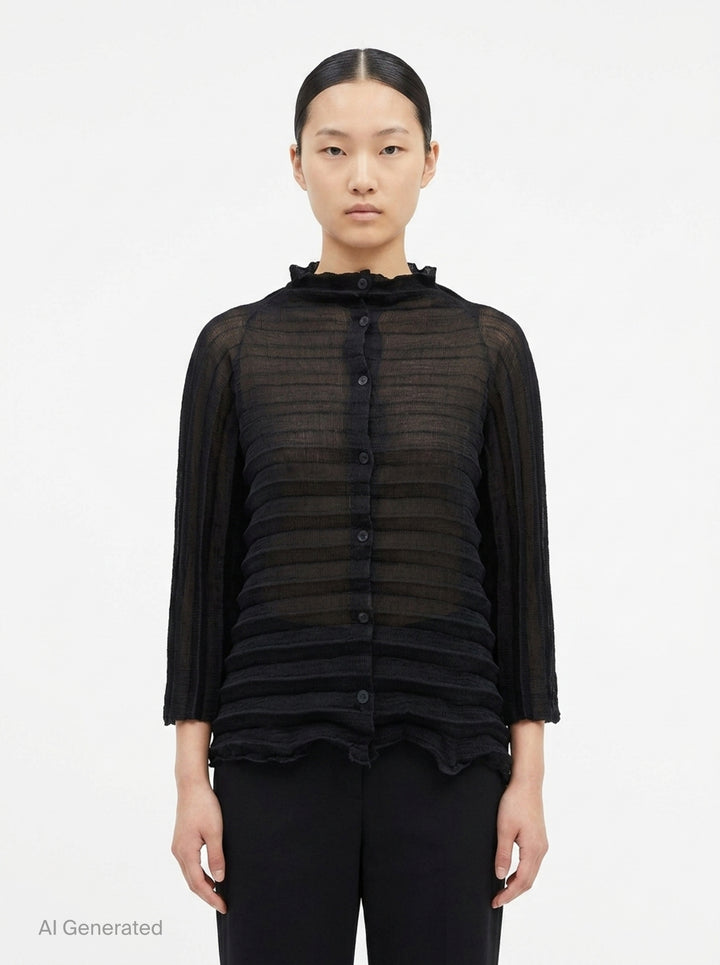 Accordion See-Through Crepe | me Issey Miyake | Club21 - front