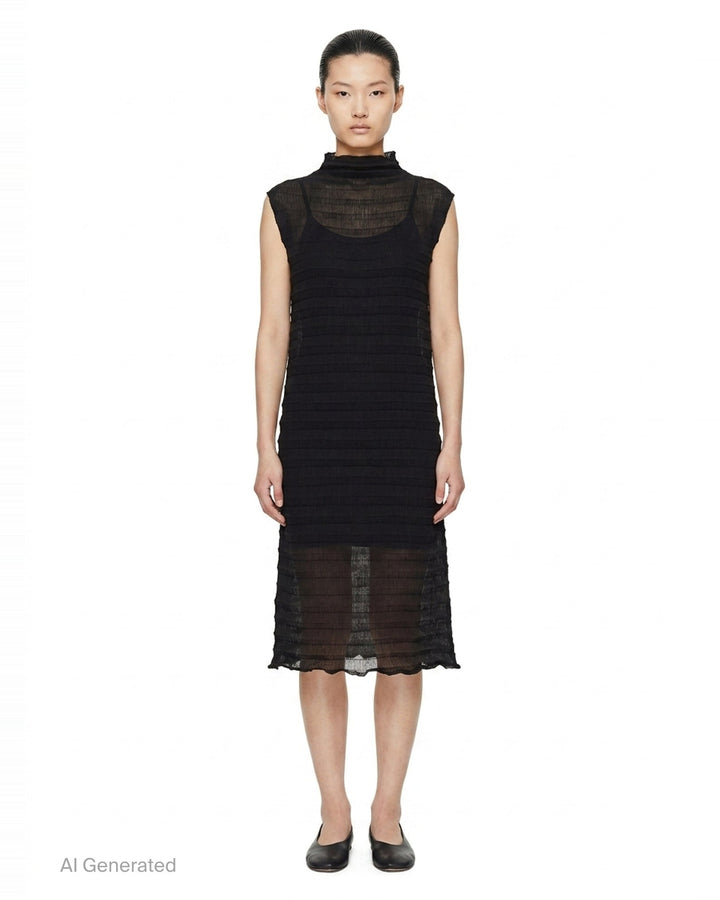 Accordion See-Through Crepe | me Issey Miyake | Club21 - front