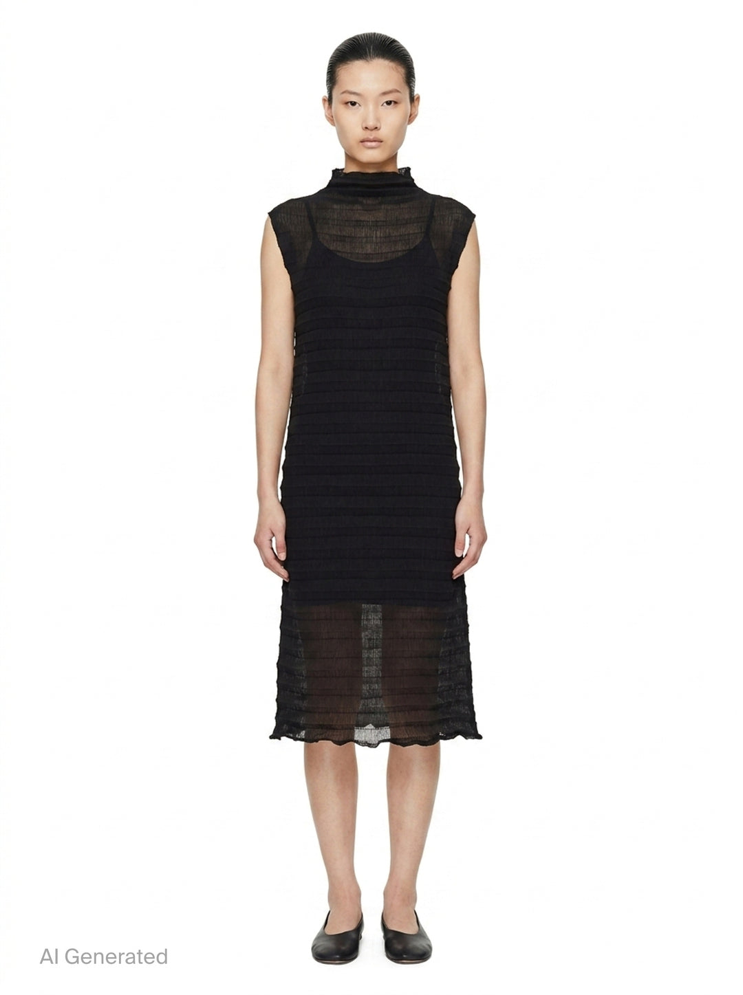 Accordion See-Through Crepe | me Issey Miyake | Club21 - front