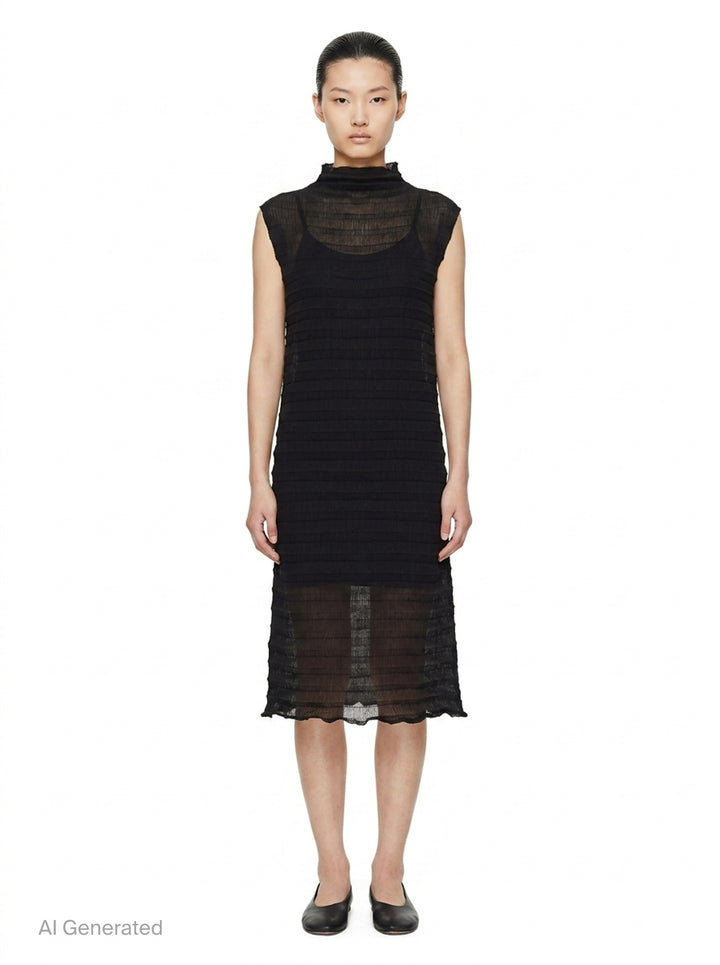 Accordion See-Through Crepe | me Issey Miyake | Club21 - front
