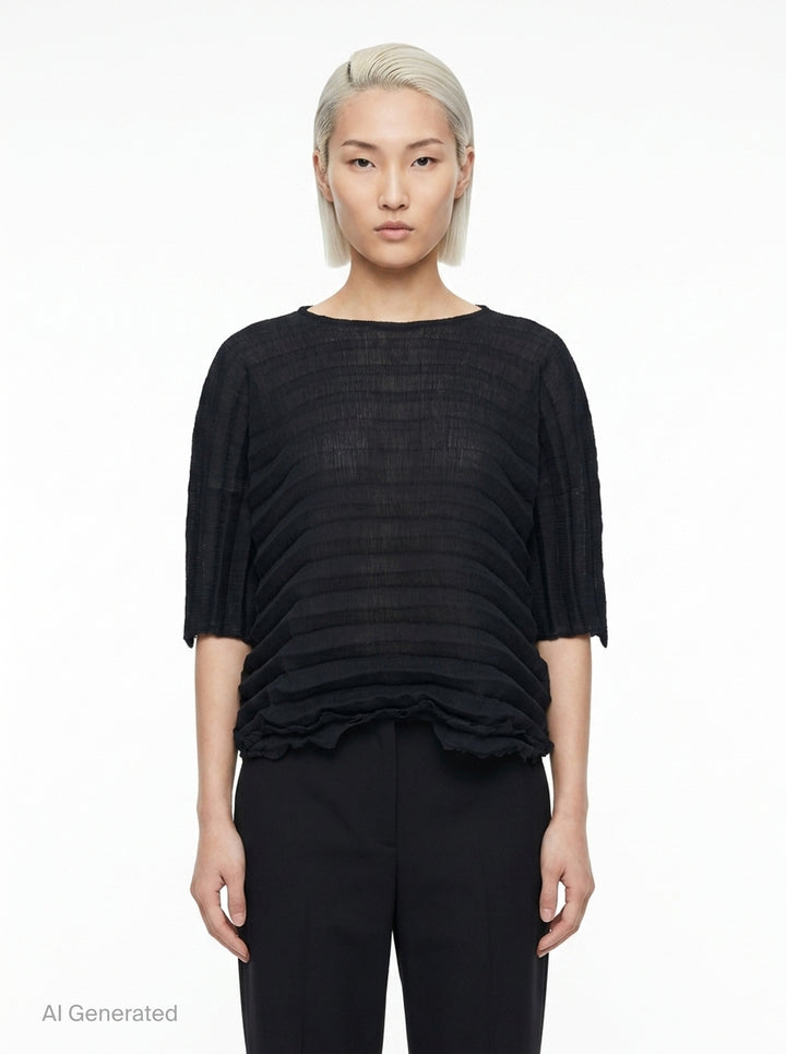Accordion See-Through Crepe | me Issey Miyake | Club21 - front