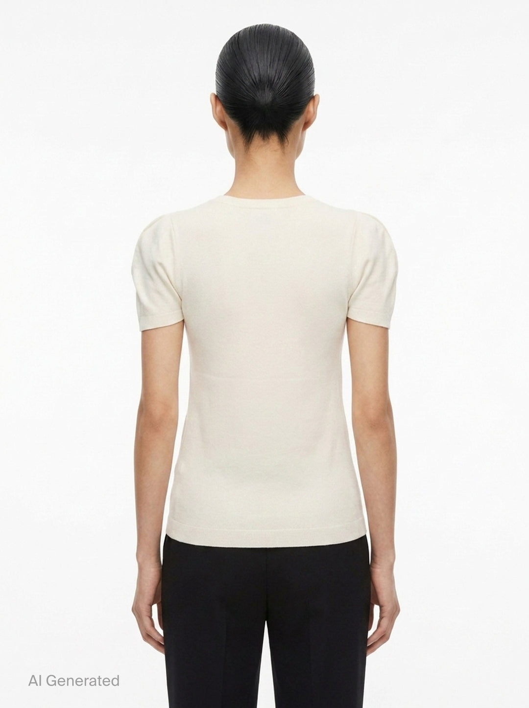 Airy Short Sleeve Round Neck Top | me Issey Miyake | Club21 - back