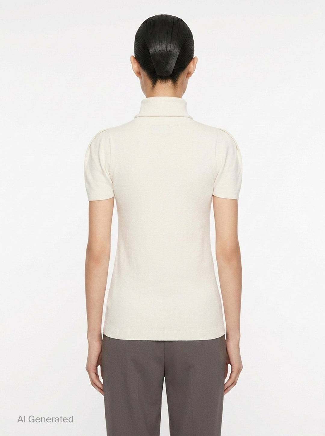 Airy Short Sleeve Turtleneck Top | me Issey Miyake | Club21 - back