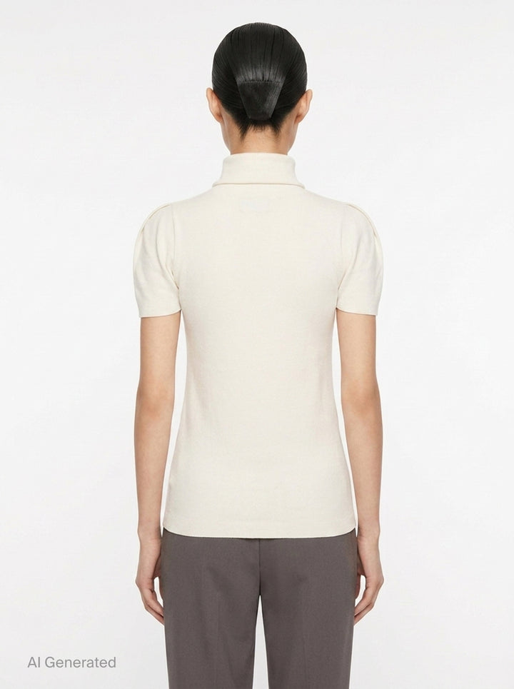 Airy Short Sleeve Turtleneck Top | me Issey Miyake | Club21 - back