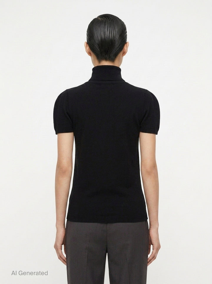 Airy Short Sleeve Turtleneck Top | me Issey Miyake | Club21 - back
