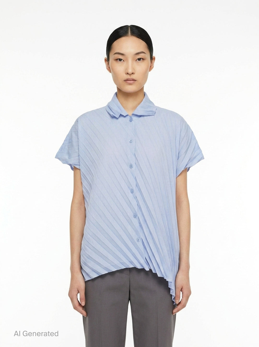 Angle Pleats Short Sleeve Top | me Issey Miyake | Club21 - front