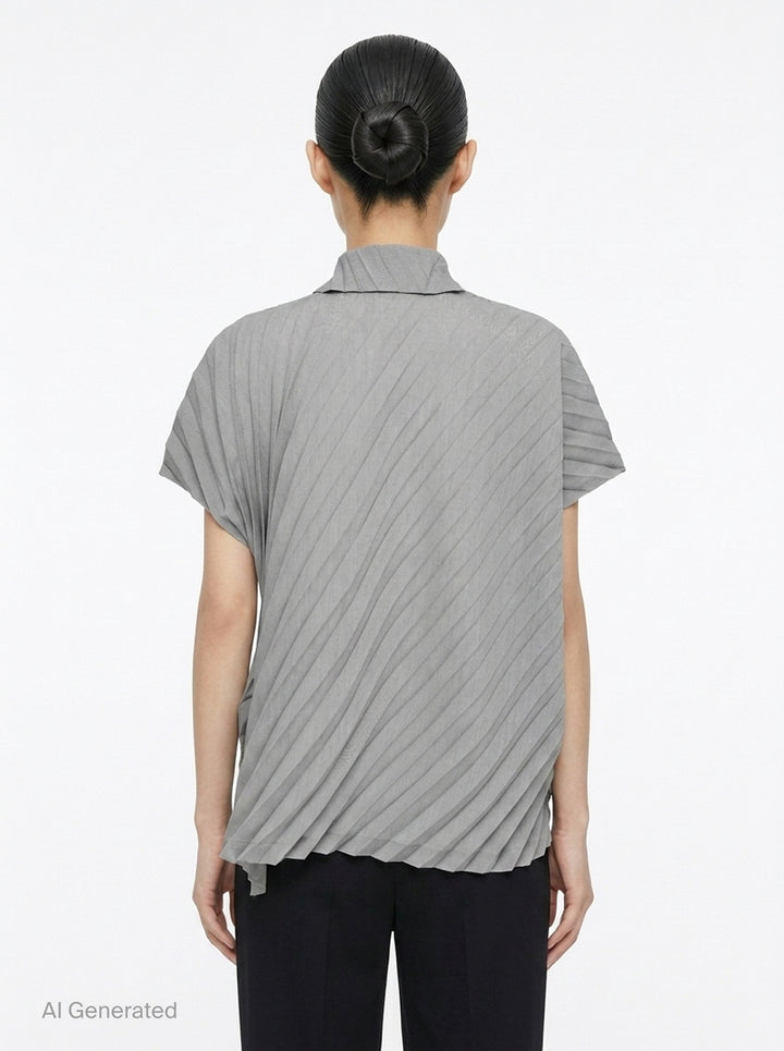 Angle Pleats Short Sleeve Top | me Issey Miyake | Club21 - back