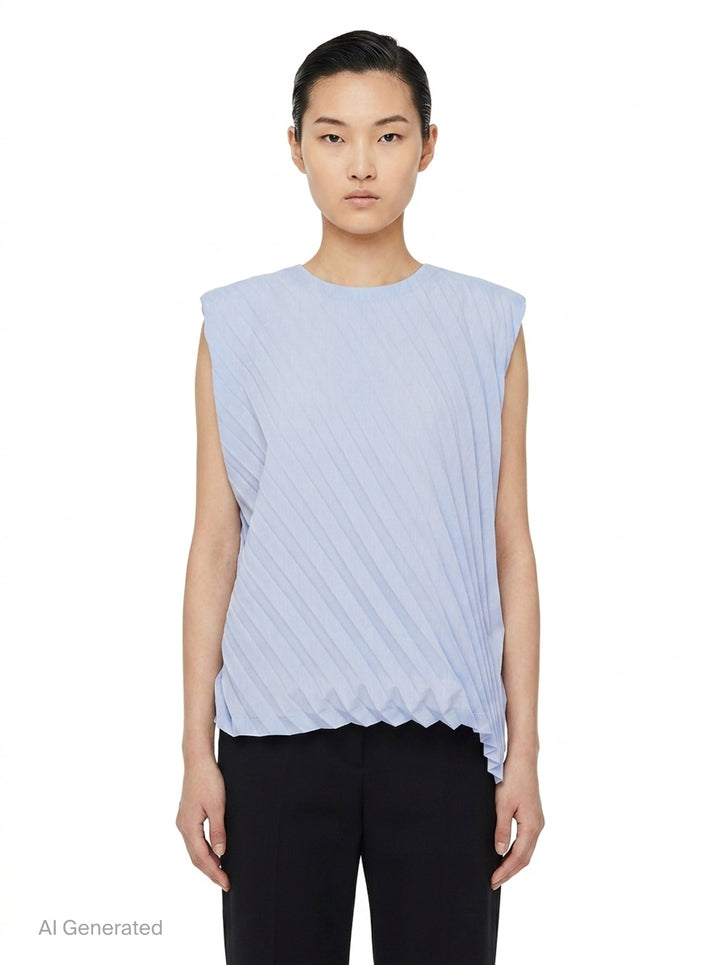 Angle Pleats Sleeveless Top | me Issey Miyake | Club21 - front