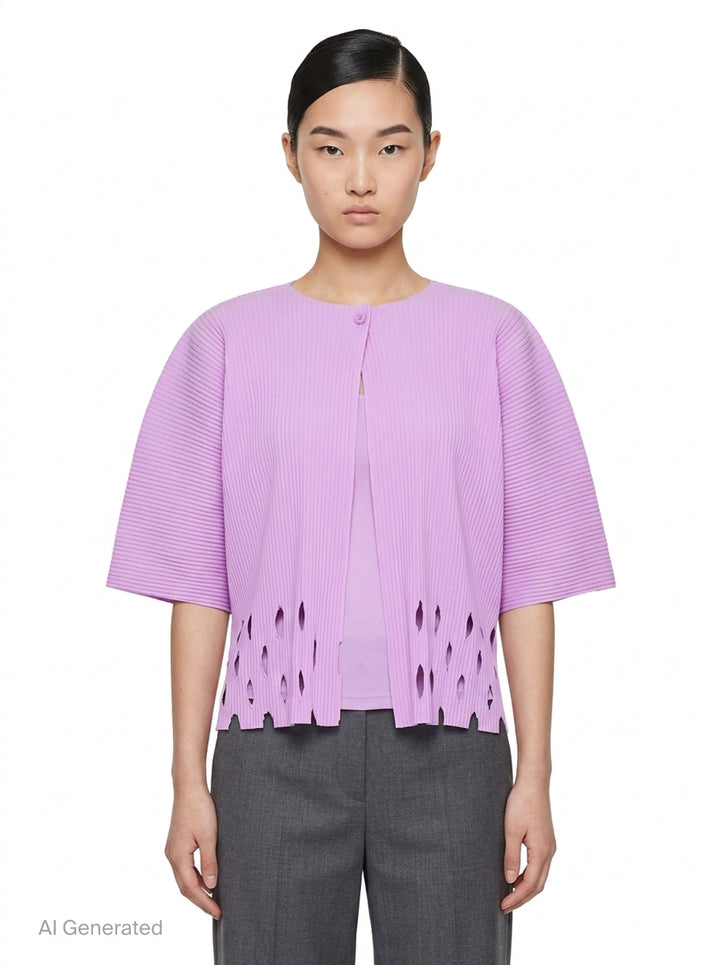 Aperture Pleats Cardigan | me Issey Miyake | Club21 - front