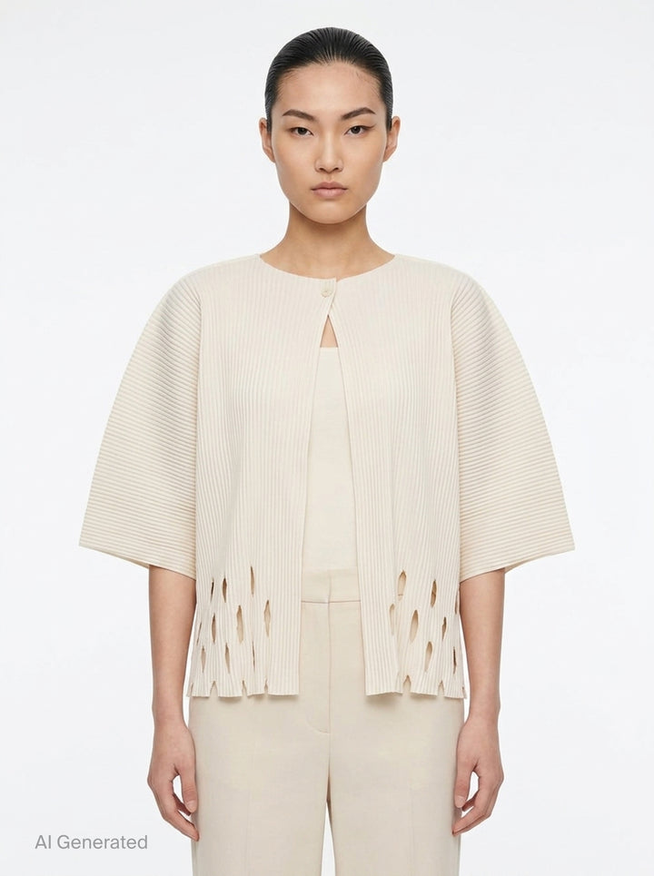 Aperture Pleats Cardigan | me Issey Miyake | Club21 - front
