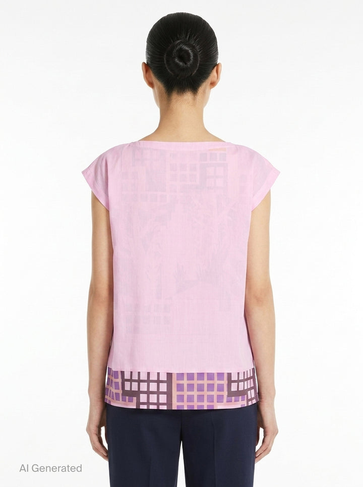 Building Print Cap Sleeve Top | me Issey Miyake | Club21 - back