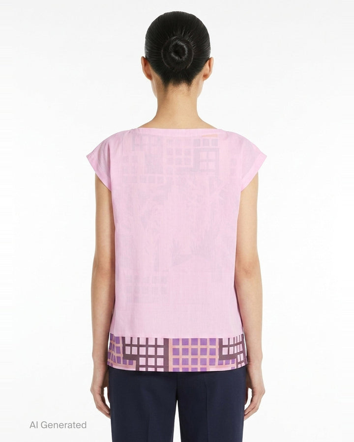 Building Print Cap Sleeve Top | me Issey Miyake | Club21 - back