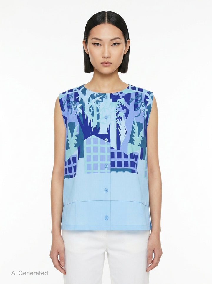 Building Print Tank Top | me Issey Miyake | Club21 - front