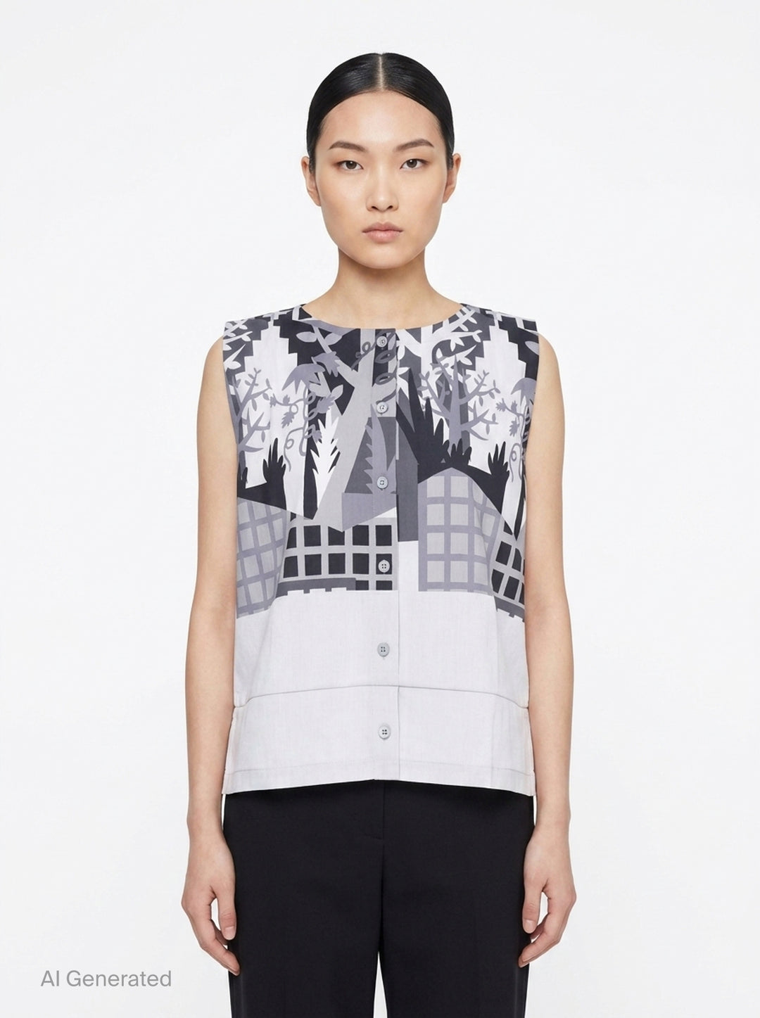 Building Print Tank Top | me Issey Miyake | Club21 - front
