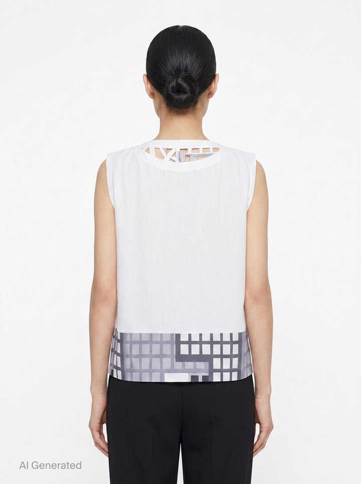 Building Print Tank Top | me Issey Miyake | Club21 - back
