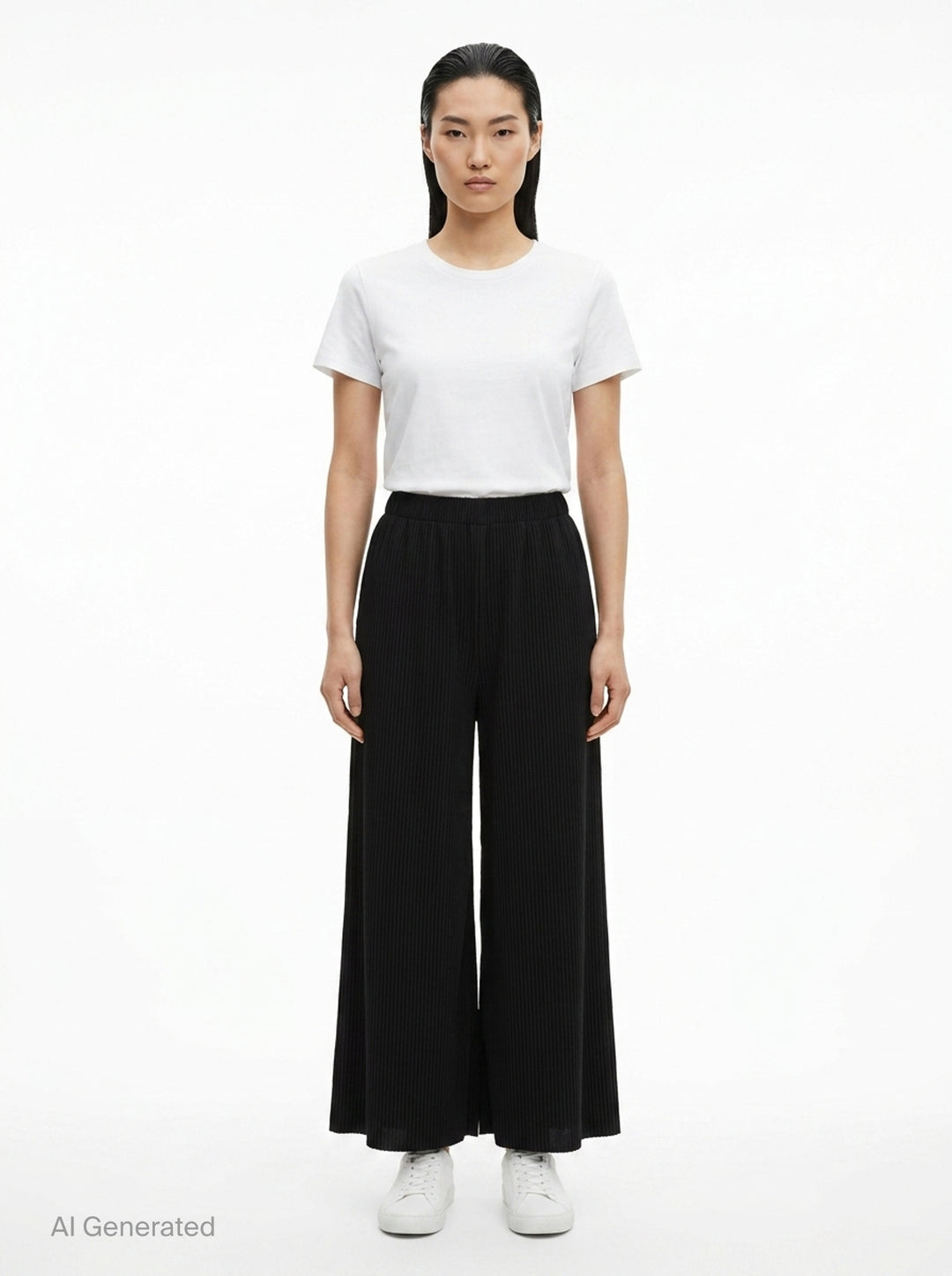 Fine Knit Pleated Wide Pants | me Issey Miyake | Club21 - front
