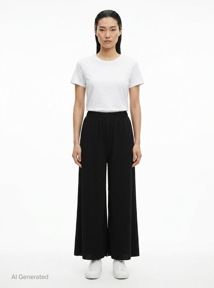 Fine Knit Pleated Wide Pants | me Issey Miyake | Club21 - front