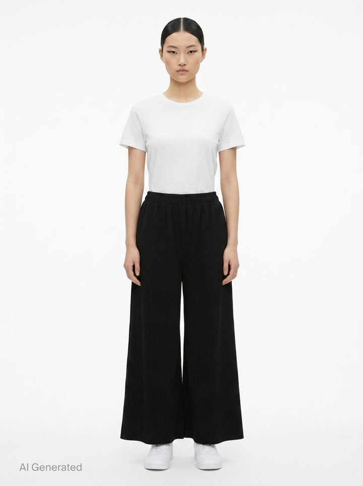 Fine Knit Pleated Wide Pants | me Issey Miyake | Club21 - front