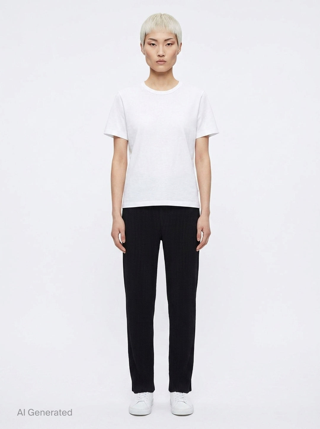 Fine Knit Pleats Black Pants | me Issey Miyake | Club21 - front