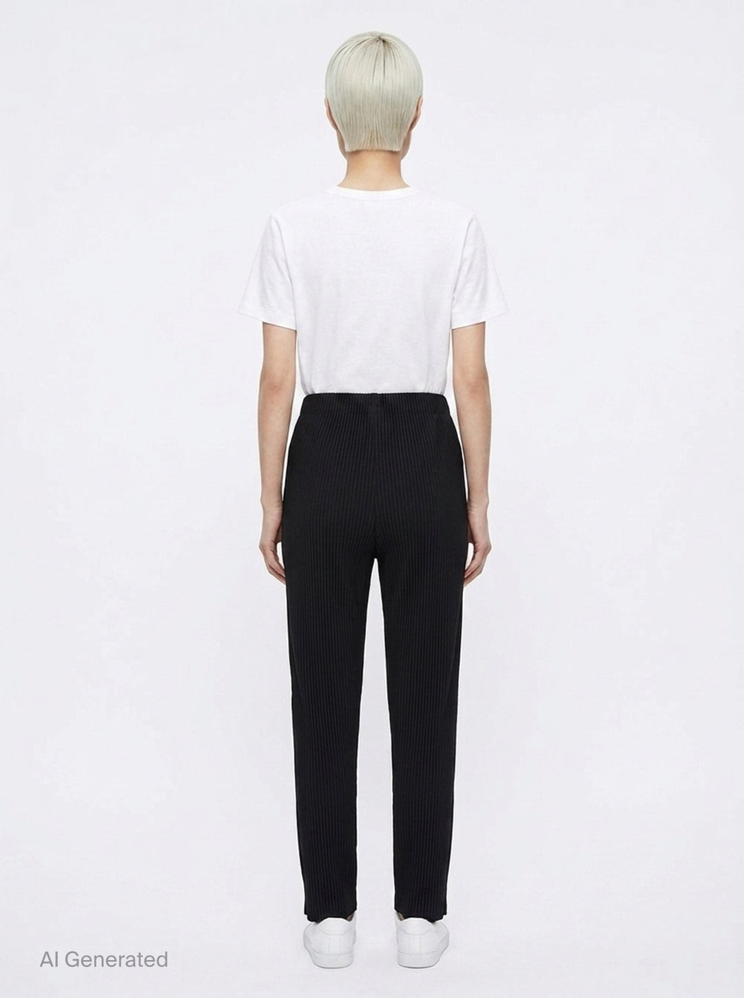 Fine Knit Pleats Black Pants | me Issey Miyake | Club21 - back